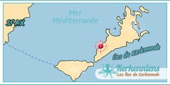 Hôtel Map Carte des iles de Kerkennah Cercina Hôtel Kerkennah Tunisie